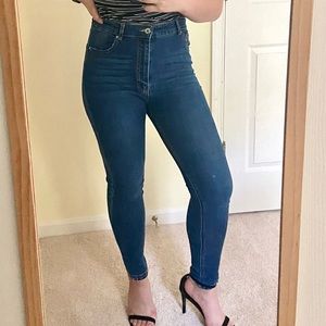 Pull&Bear Skinny High Waist Blue Jeans